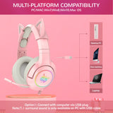 Cute Cat Ear Headphone with Mic